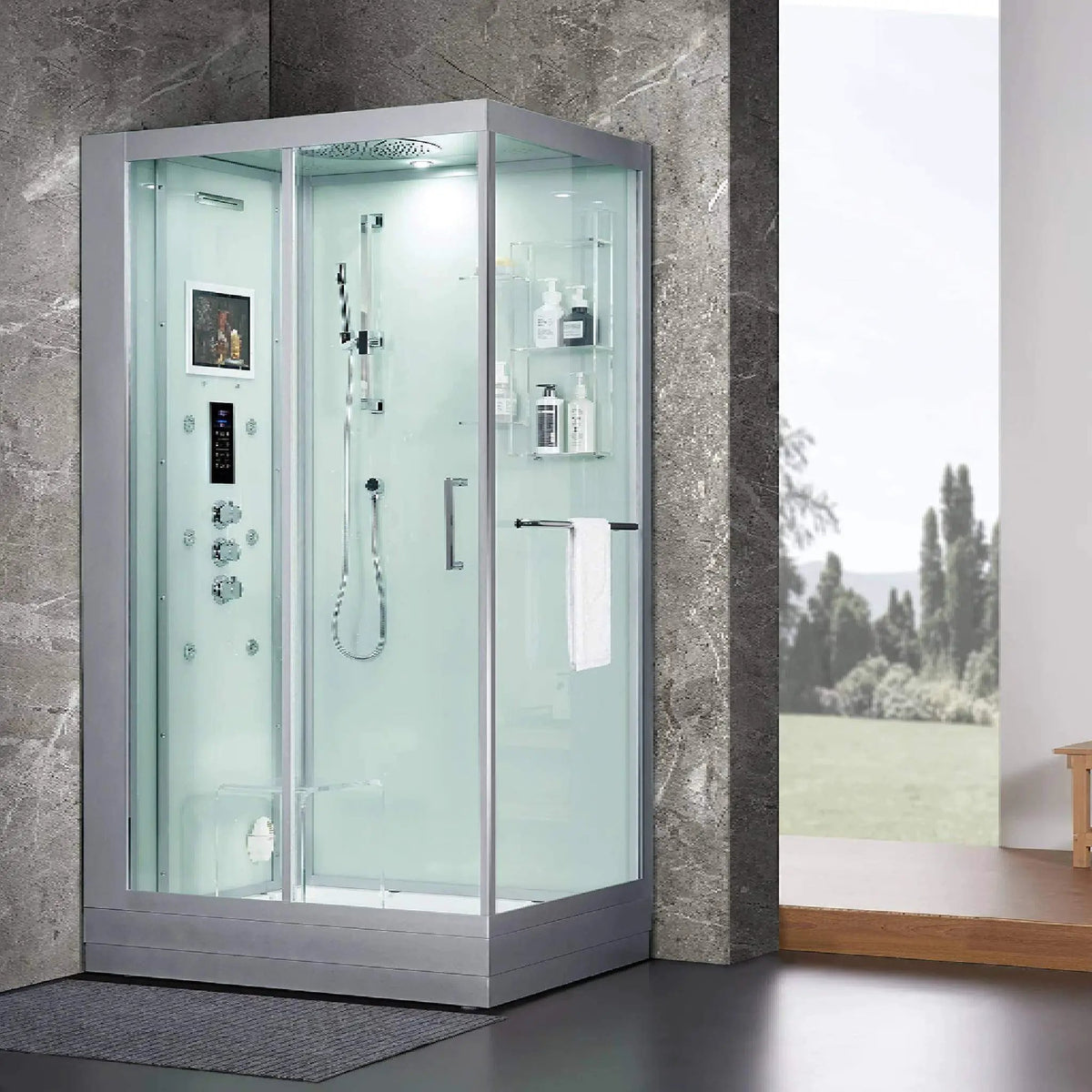 Maya Bath Platinum Lucca Steam Shower With LCD Touchscreen Controls (SAK27483) by SAKSBY WHOLESALE