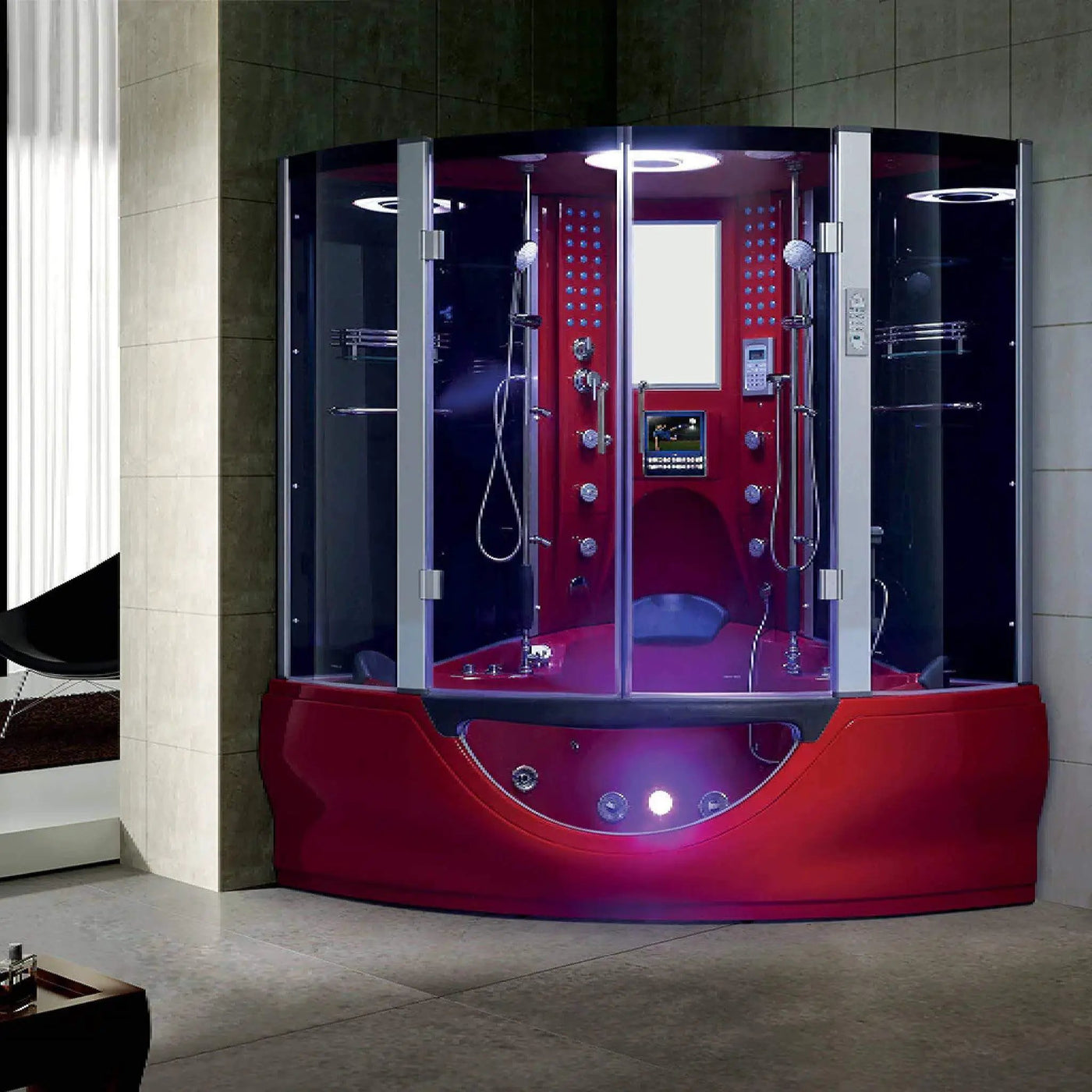 Maya Bath Valencia Steam Shower Massage Bathtub With LCD TV (SAK20479) by SAKSBY WHOLESALE