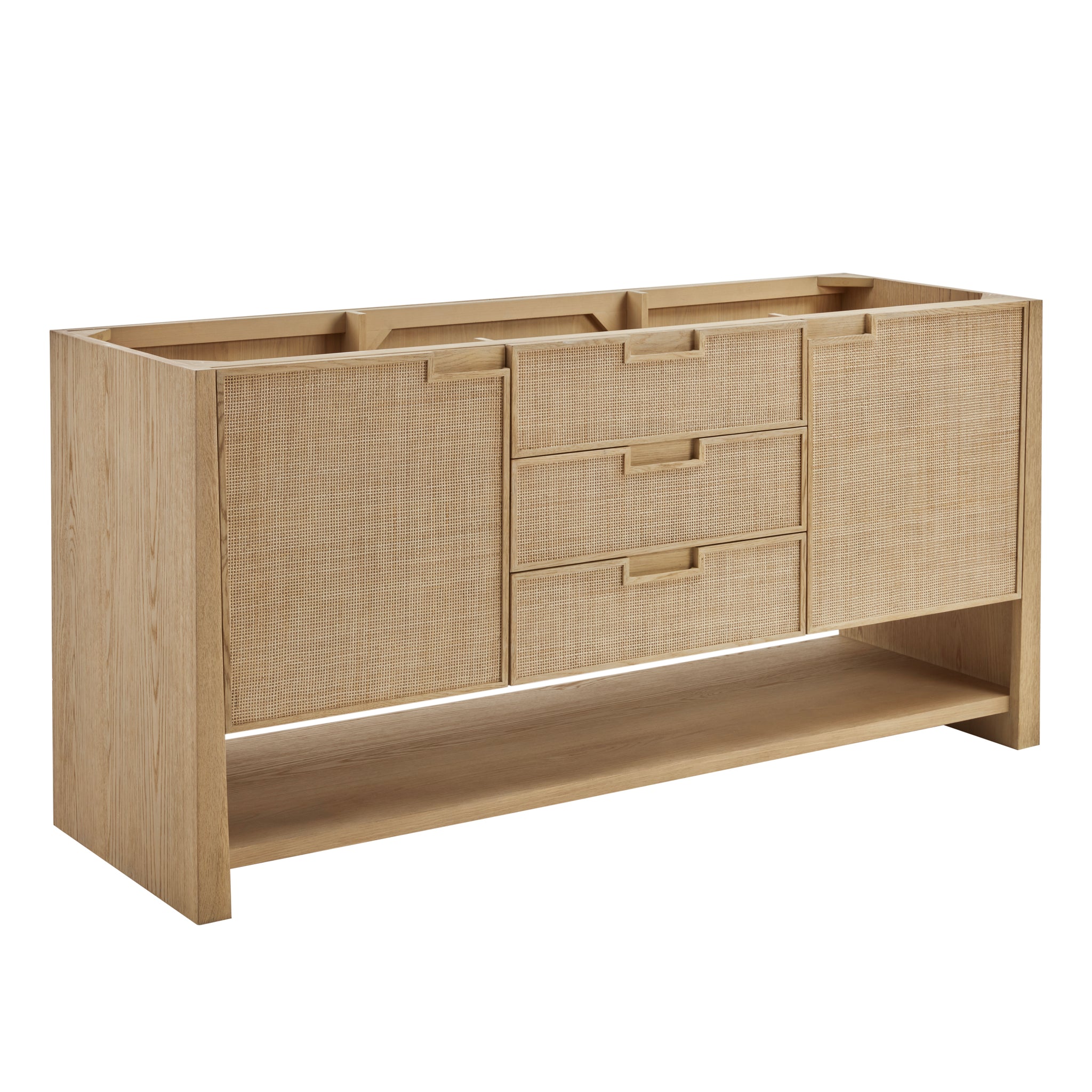 James Martin Solene 72" Double Bathroom Vanity, Seaside Oak, cabinet without a countertop