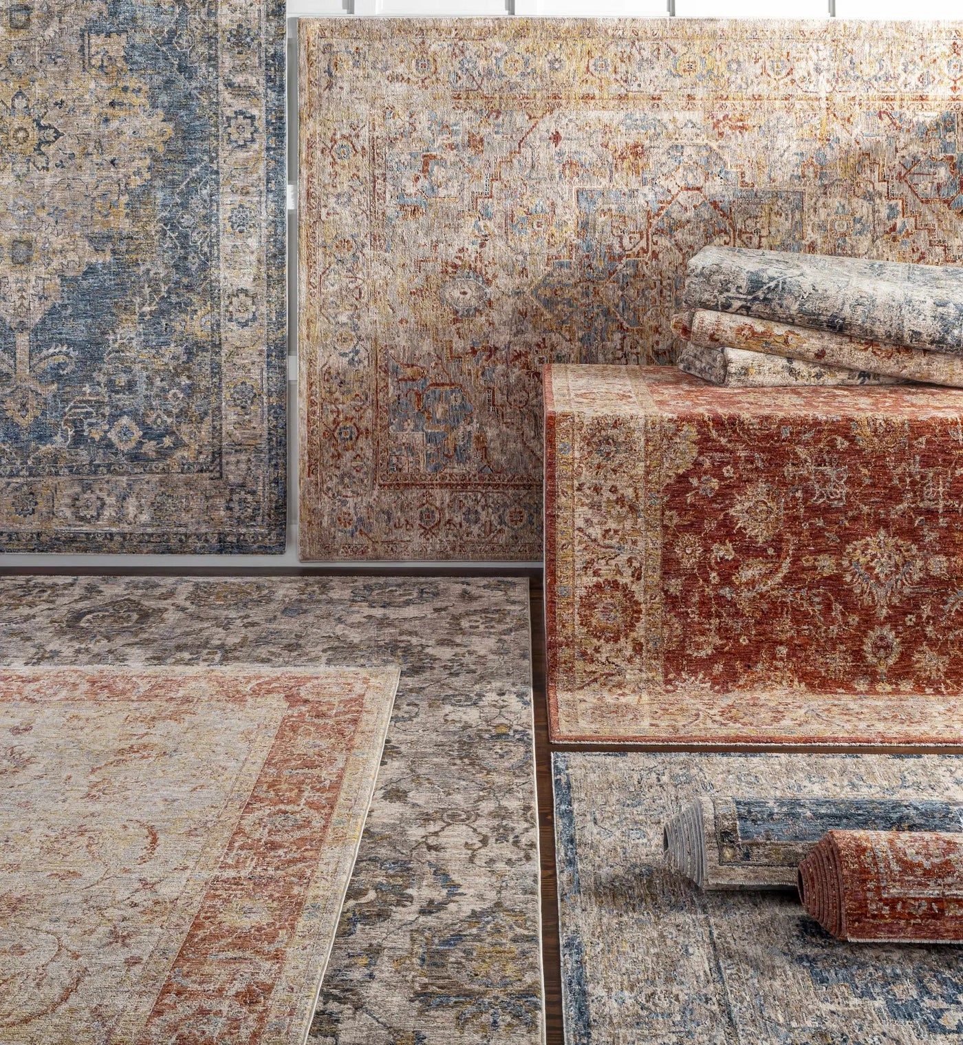 Morinville Teal Floral Rug by Boutique Rugs