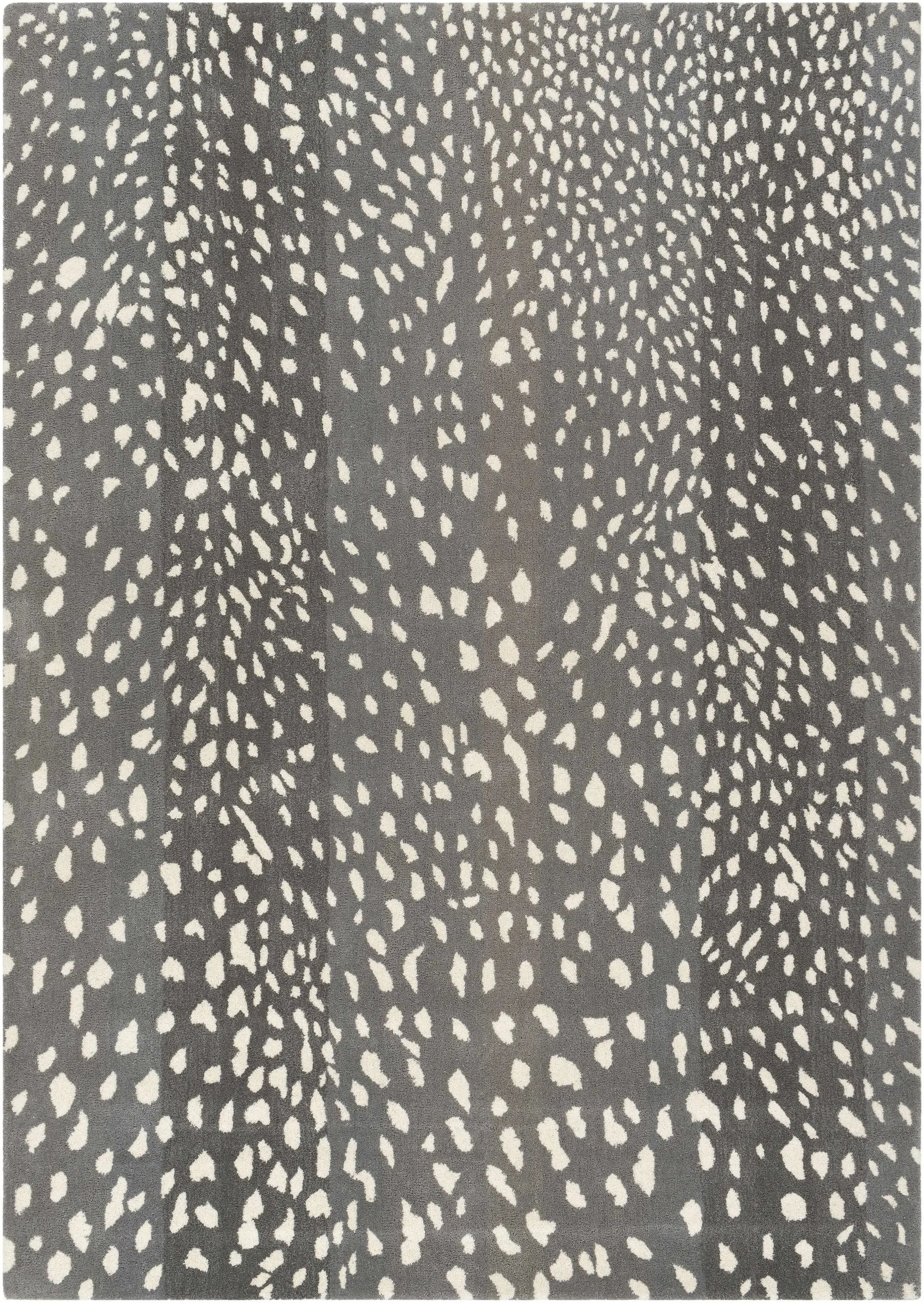 Athena Gray Giraffe Print Wool Rug by Boutique Rugs