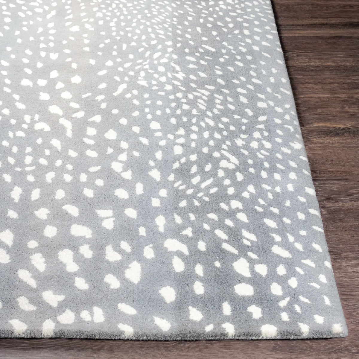 Athena Gray Giraffe Print Wool Rug, photo 6 of 11