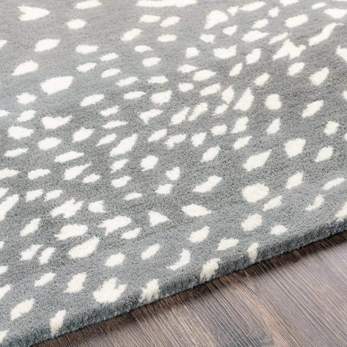 Athena Gray Giraffe Print Wool Rug, photo 9 of 11
