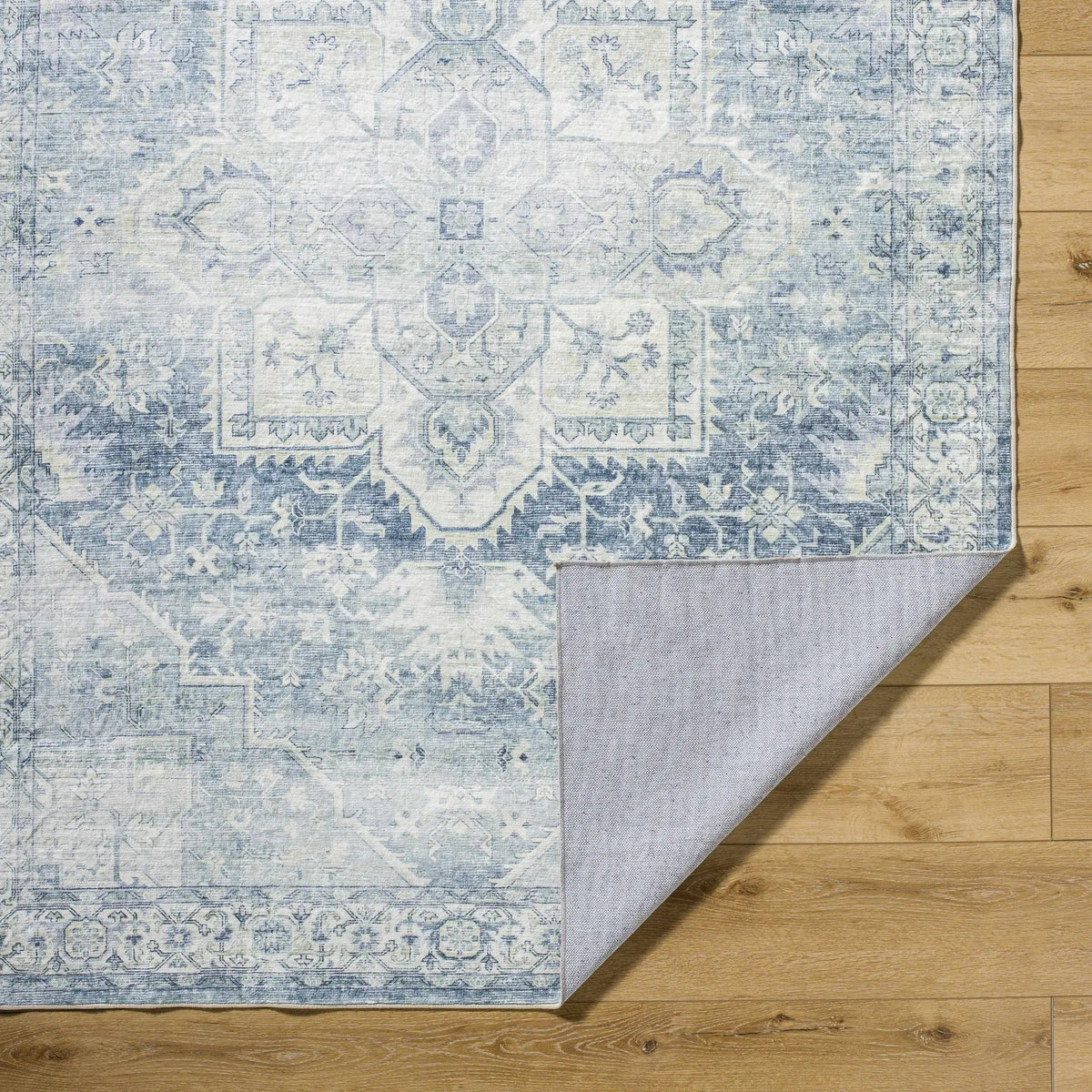 Mauro Navy Medallion Washable Area Rug - Clearance, photo 6 of 9