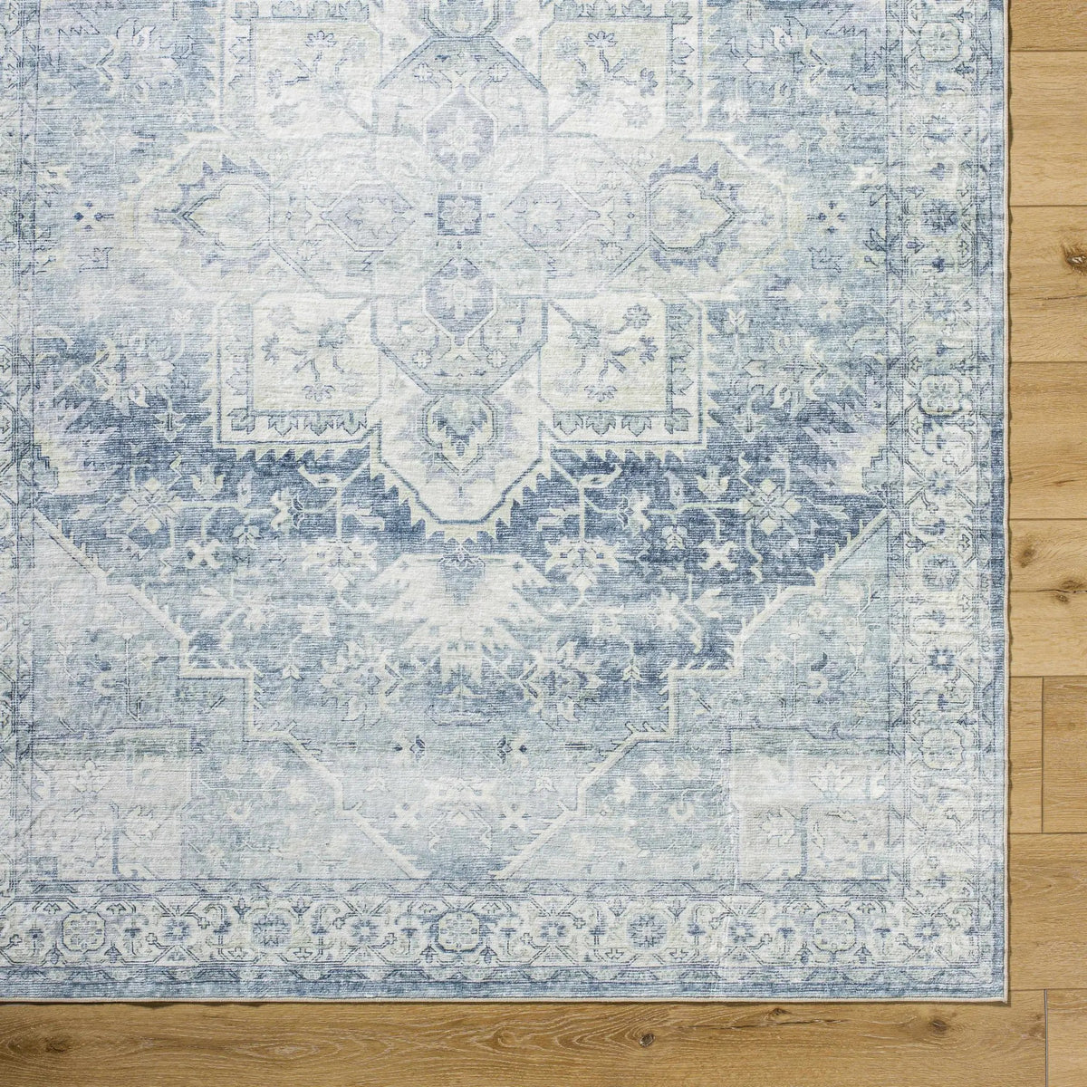 Mauro Navy Medallion Washable Area Rug - Clearance, photo 7 of 9