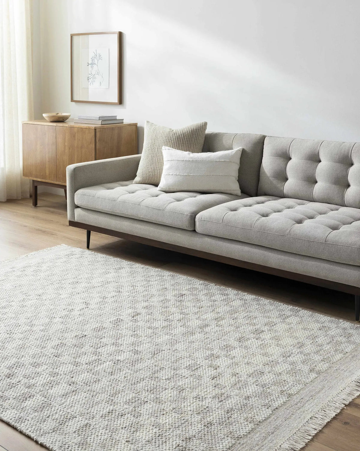 Meira Medium Gray Area Rug - Clearance, installed in a room