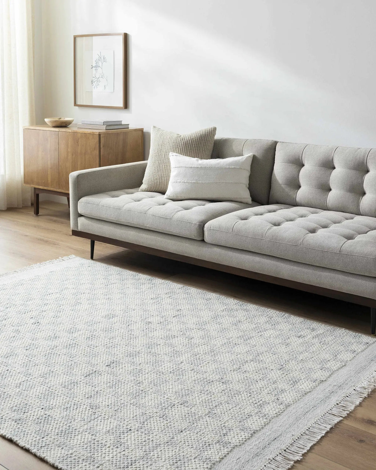 Meira Cream Area Rug - Clearance, installed in a room