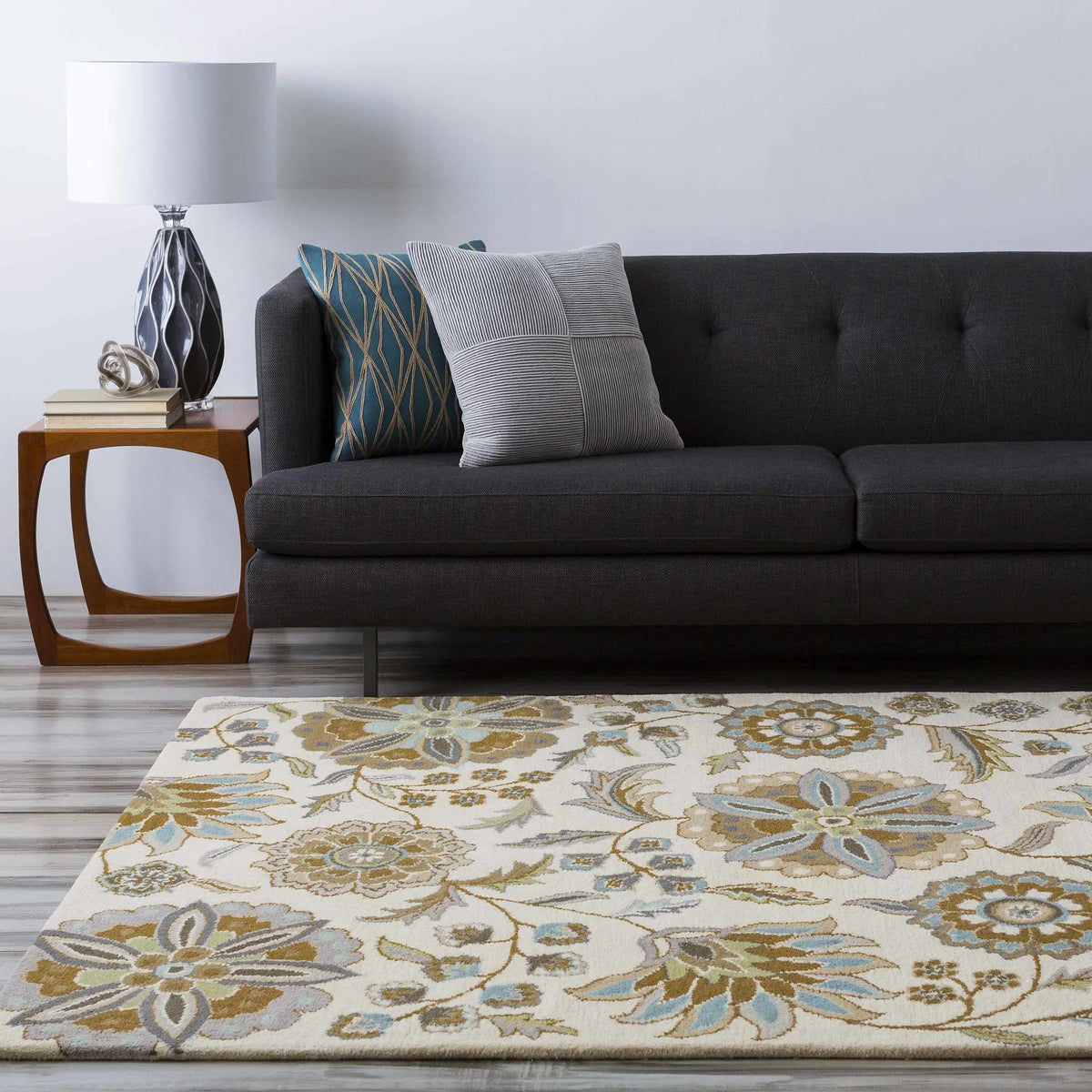 Mack Floral Wool Area Carpet, installed in a room 3