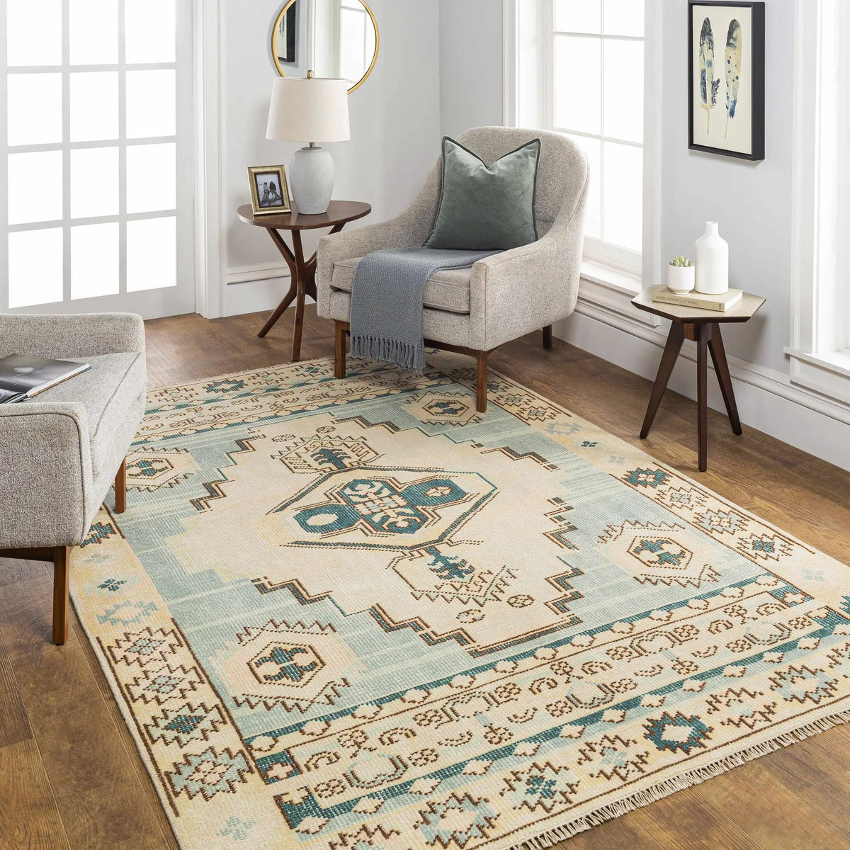 McColl Hand Knotted Wool Blend Rug - Clearance, installed in a room