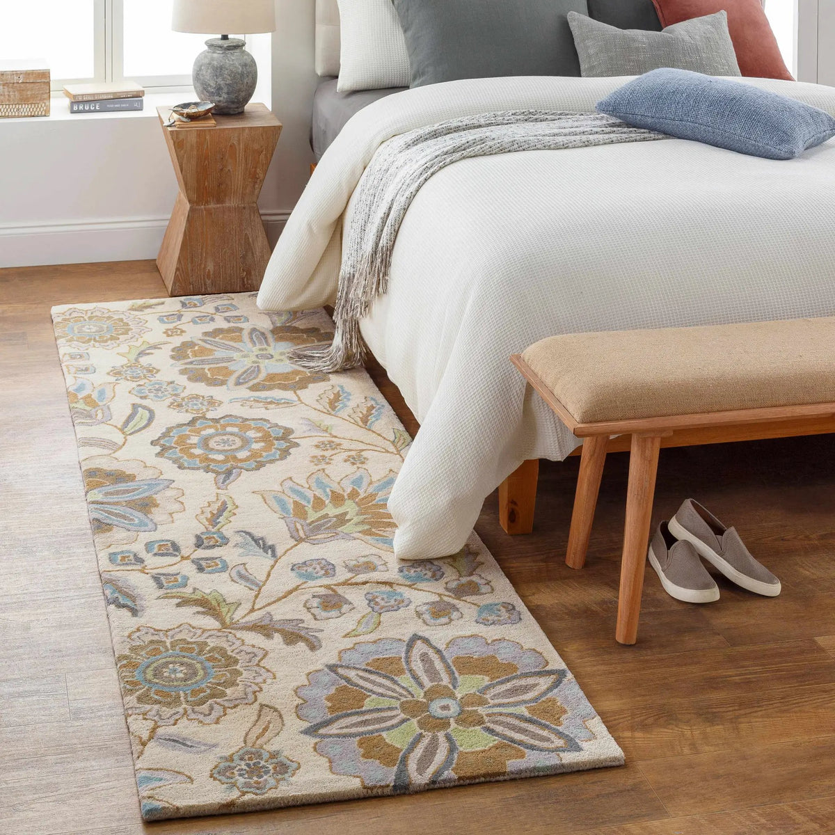 Mack Floral Wool Area Carpet, installed in a room 2
