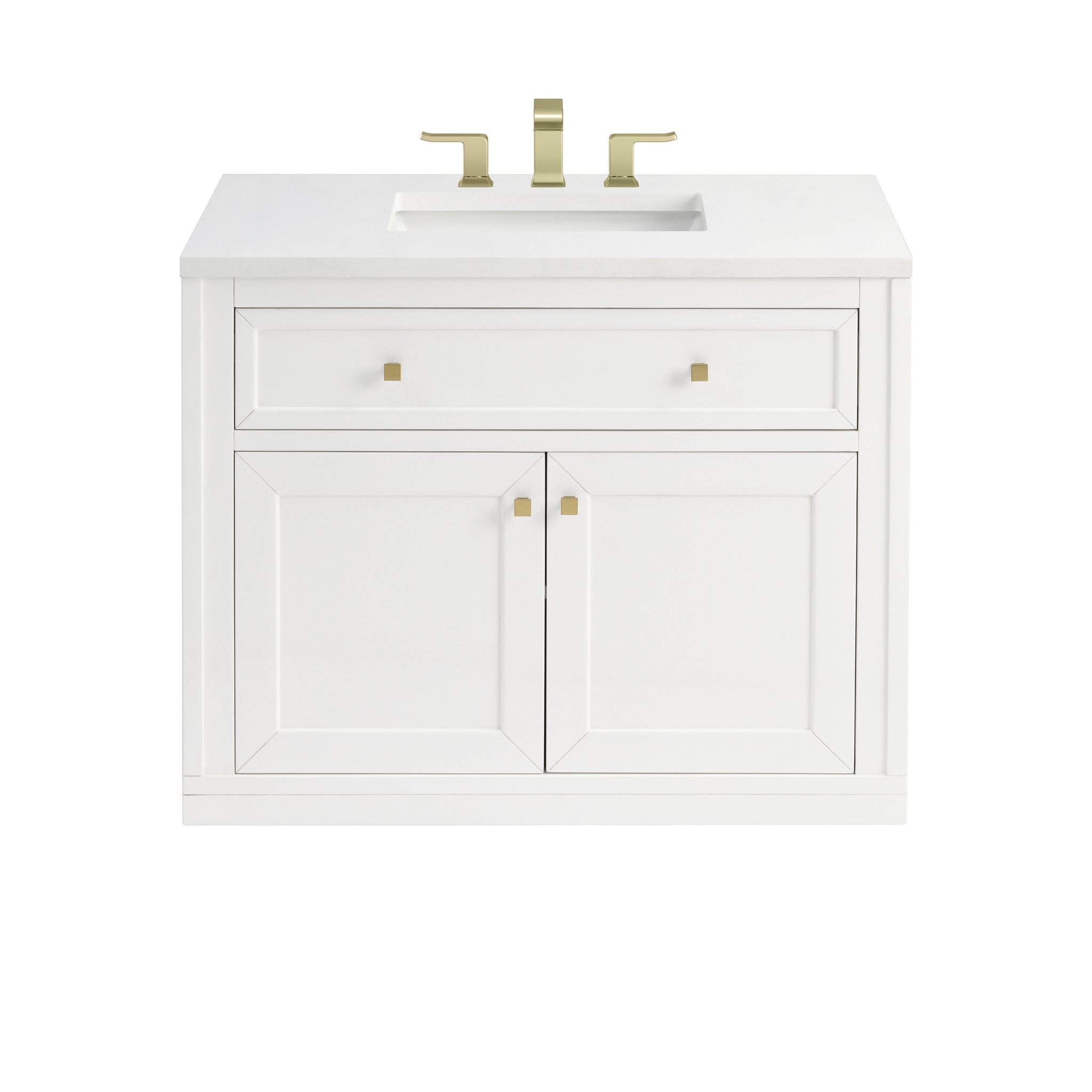 James Martin Chicago 36" Single Bathroom Vanity, Glossy White, view 35