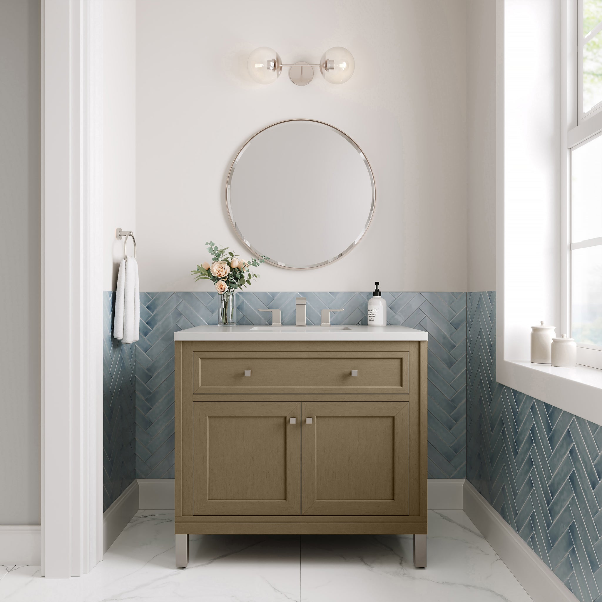 James Martin Chicago 36" Single Bathroom Vanity, Walnut Whisper, view 37