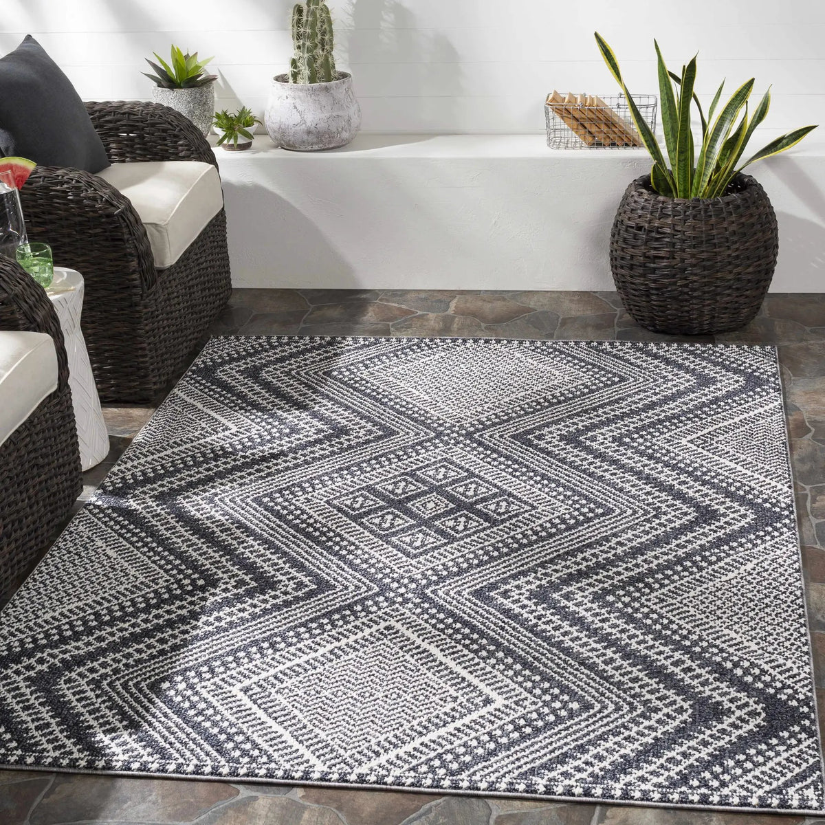 Madison Black&White Area Rug - Clearance, installed in a room 2