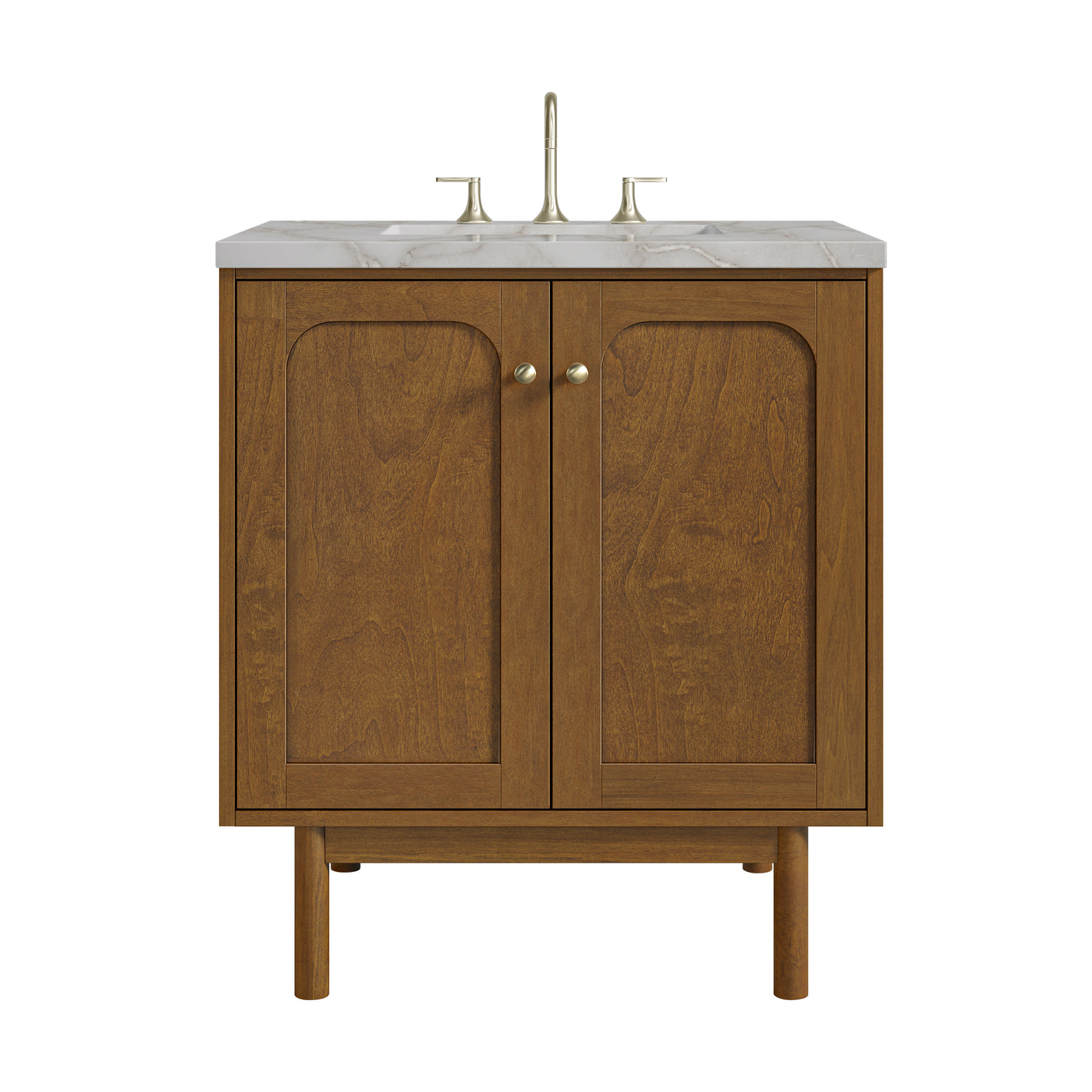 James Martin Laurent 30" Dual Mount Single Bathroom Vanity, Honey Oak with Victorian Silver countertop