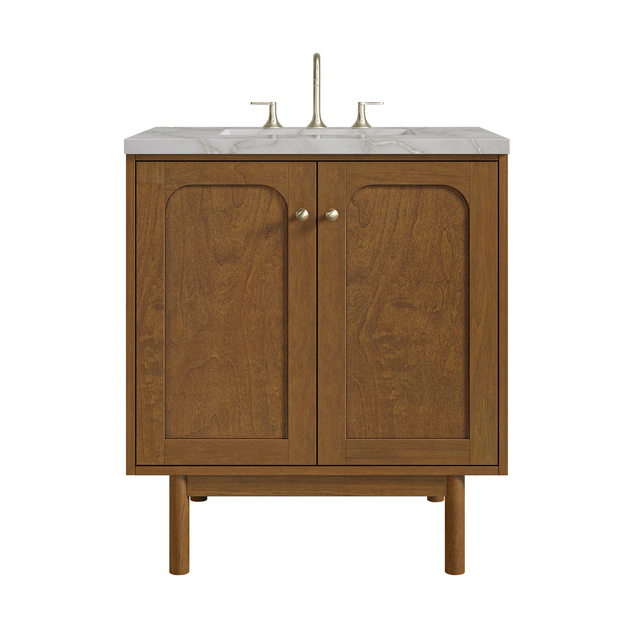 James Martin Laurent 30" Dual Mount Single Bathroom Vanity, Honey Oak with Victorian Silver countertop