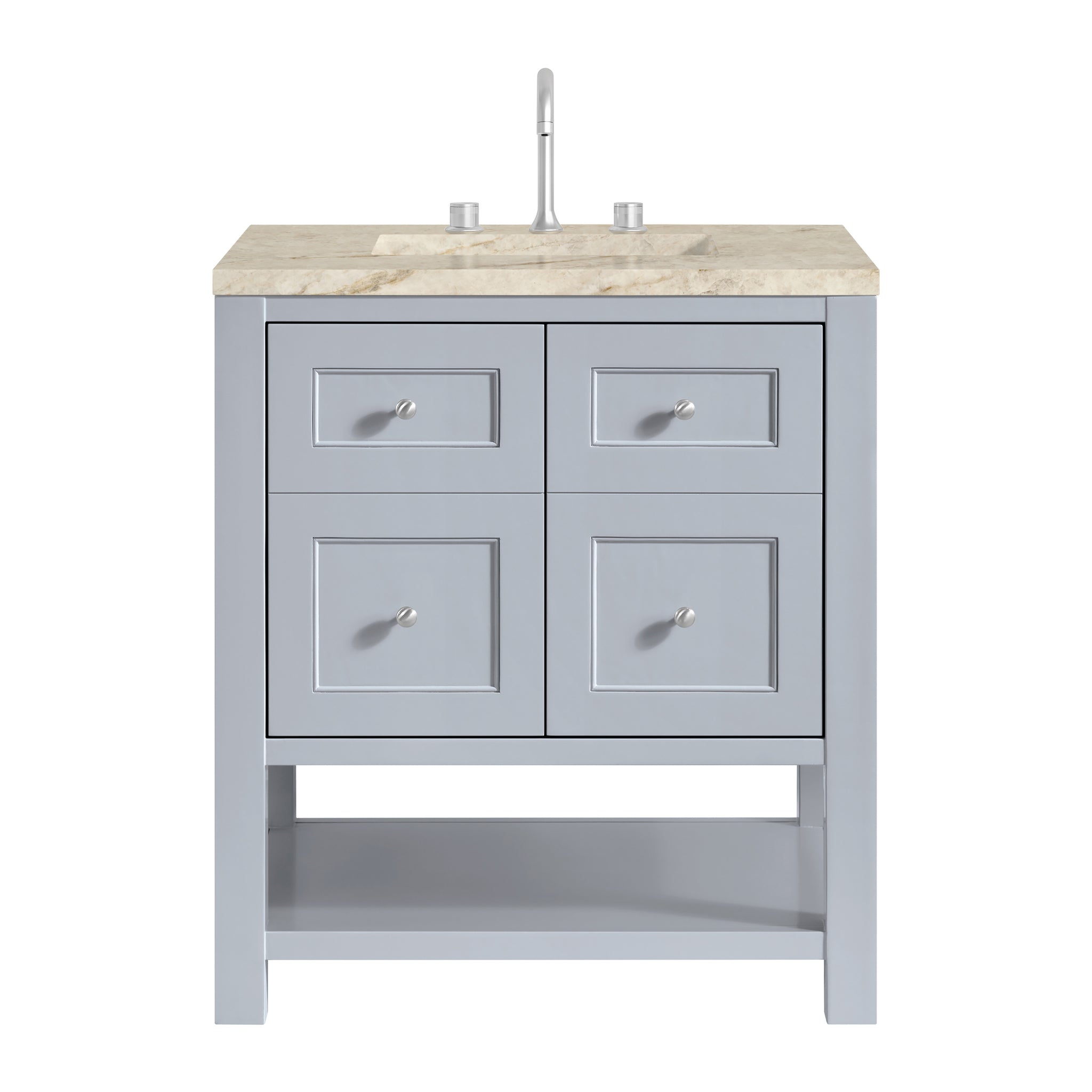 James Martin Breckenridge 30" Single Bathroom Vanity, Serenity Blue with Tajnar countertop