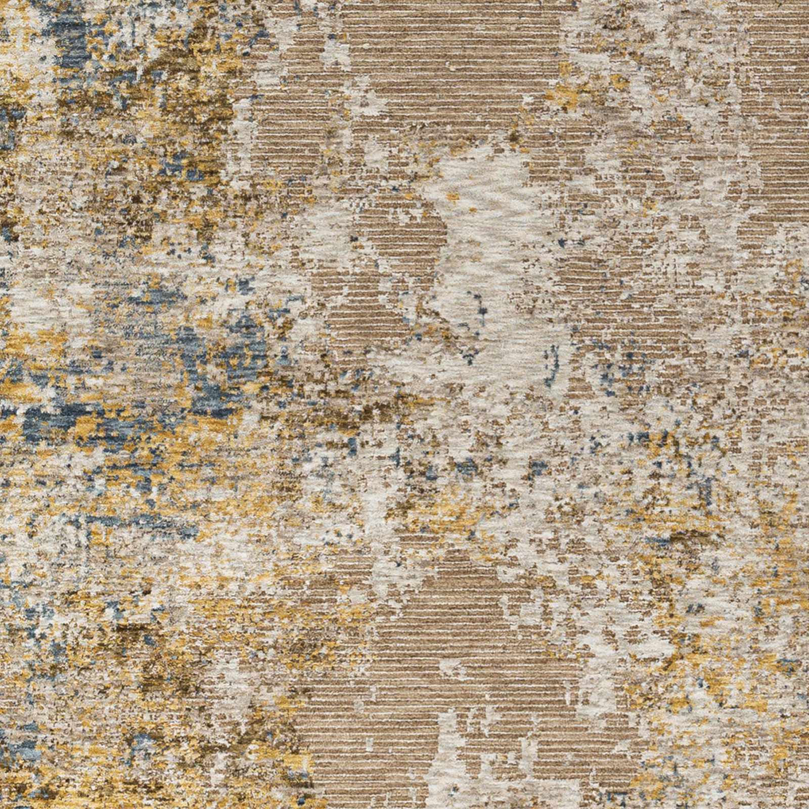 Meads Abstract Mustard Luxe Rug by Boutique Rugs