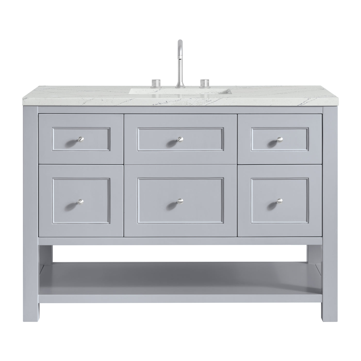 James Martin Breckenridge 48" Single Bathroom Vanity, Serenity Blue with Ethereal Noctis (FreePower) countertop