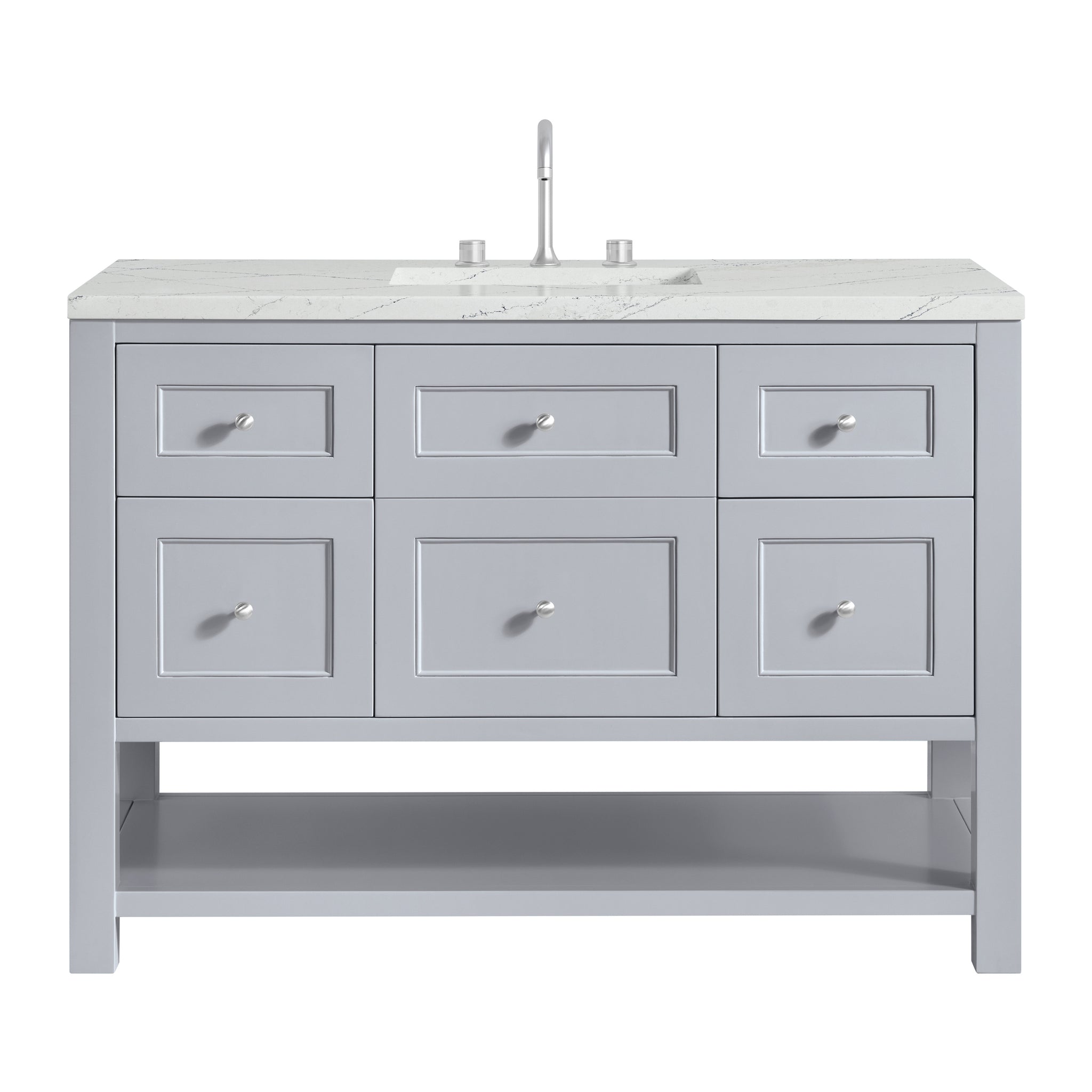 James Martin Breckenridge 48" Single Bathroom Vanity, Serenity Blue with Ethereal Noctis (FreePower) countertop