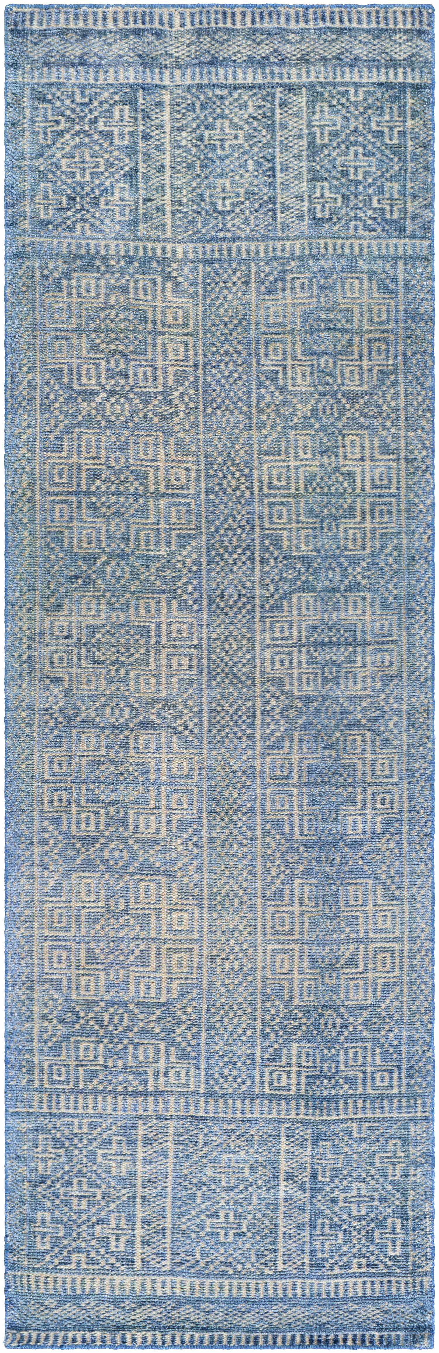 Meigs Blue Premium Viscose&Wool Rug - Clearance by Boutique Rugs