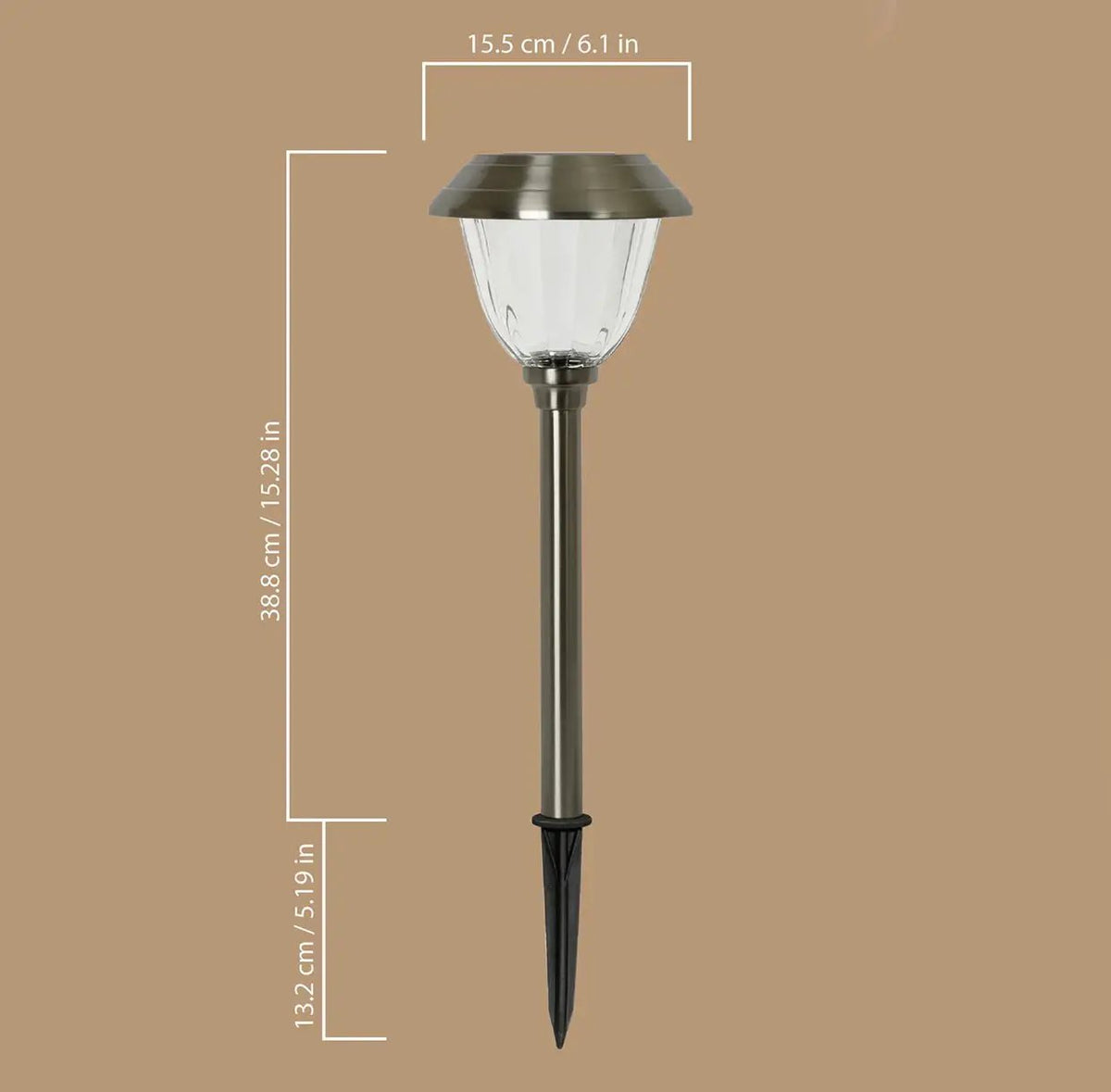 Member's Mark 8 Piece LED Solar Path Lights 14 Lumen - Stainless Steel ( Silver ) by Outdoor Solar Outlet