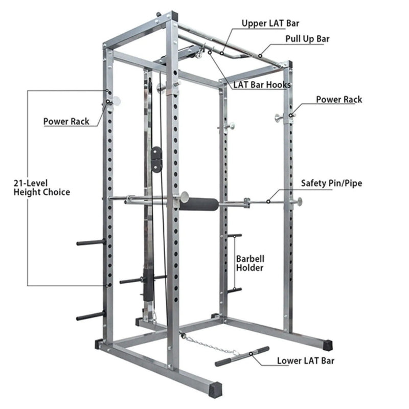 Merax Multi-Functional Olympic Power Squat Rack Cage For Home & Gym (SAK98719) by SAKSBY WHOLESALE