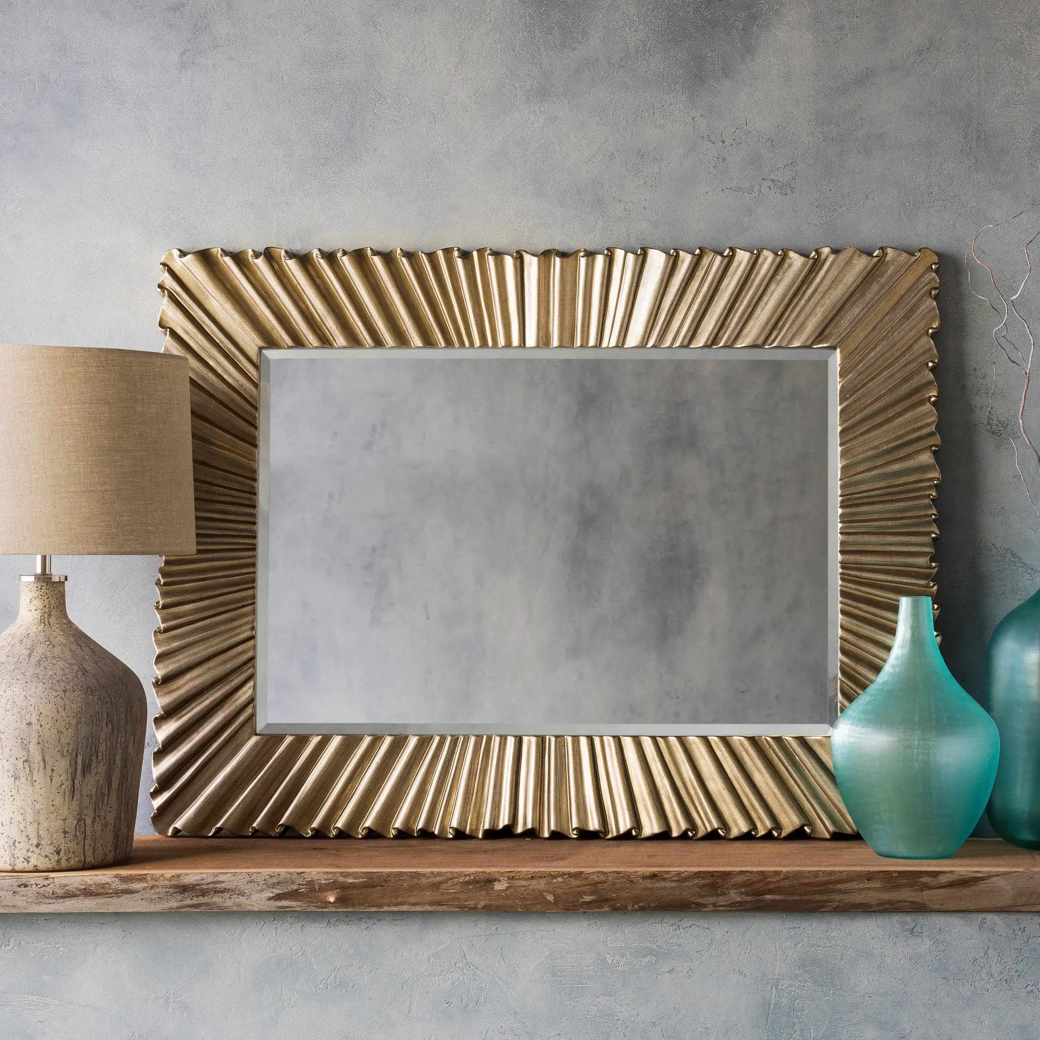 Mercier Silver Gray Mirror by Boutique Rugs