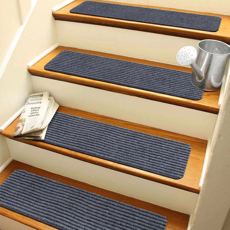 Basic Stair Tread Rugs, Light Gray by Boutique Rugs