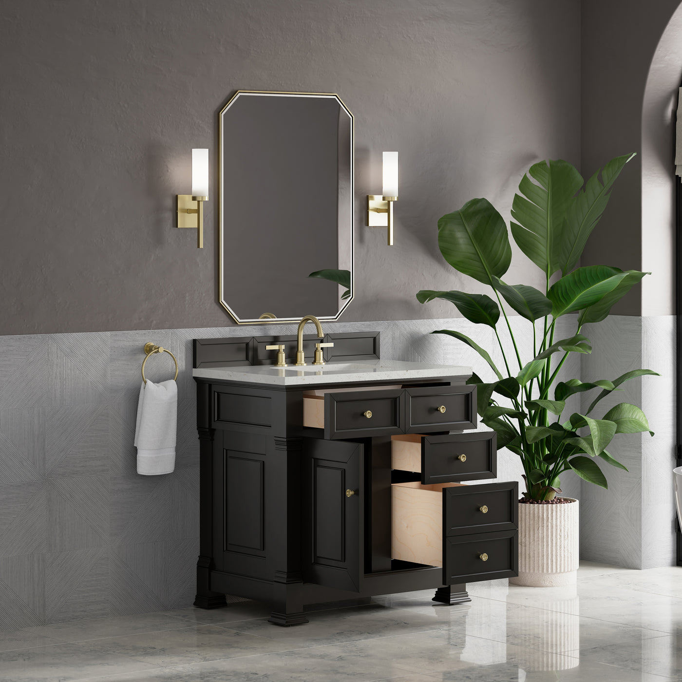 James Martin Brookfield 36" Single Bathroom Vanity, Black Onyx, view 20