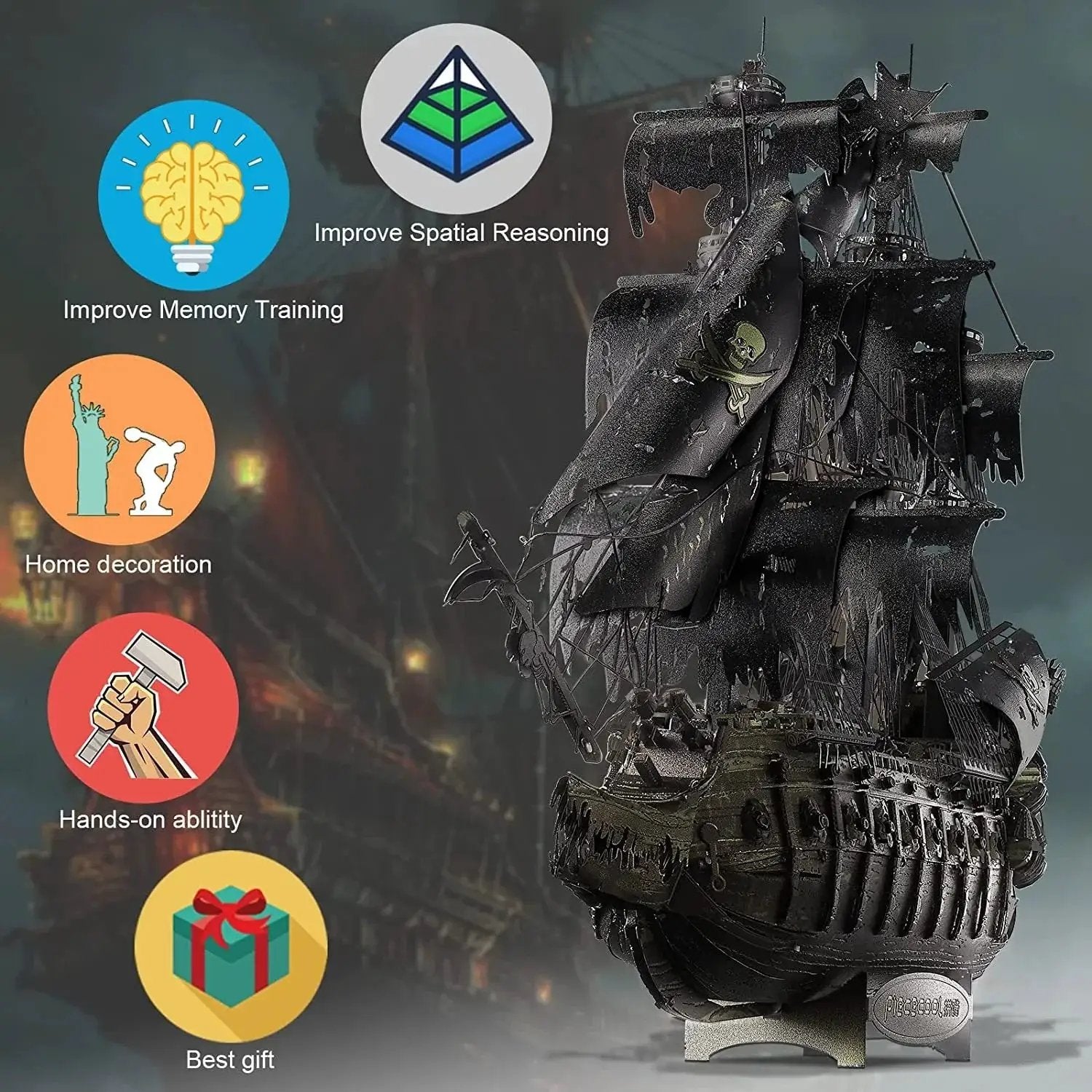 Metal 3D Pirate Ship Puzzle - Flying Dutchman by House Of Avana