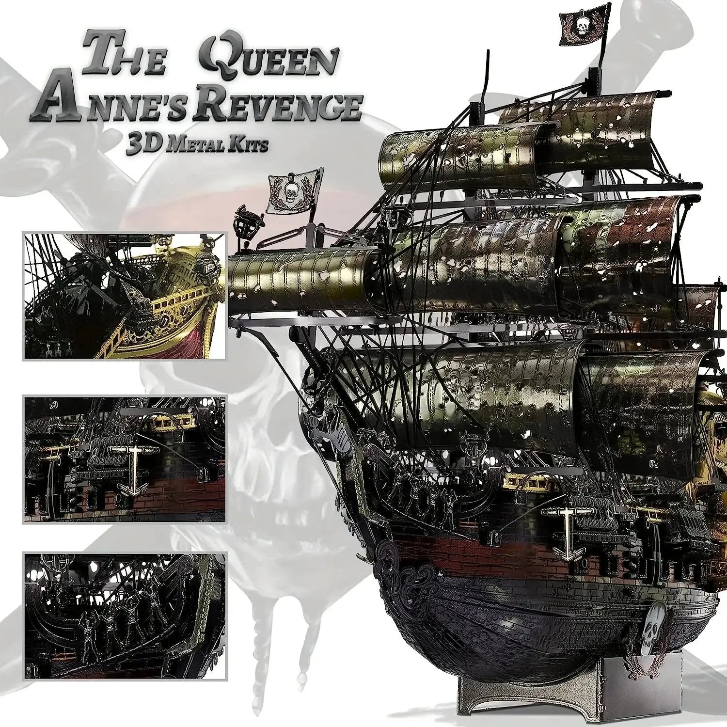 Metal 3D Pirate Ship Puzzle - Flying Dutchman by House Of Avana