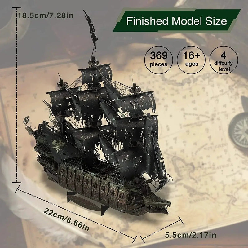 Metal 3D Pirate Ship Puzzle - Flying Dutchman by House Of Avana