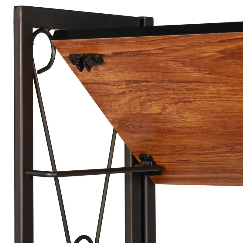 Metal 5 Shelf Folding Bookshelf Industrial Frame by House Of Avana