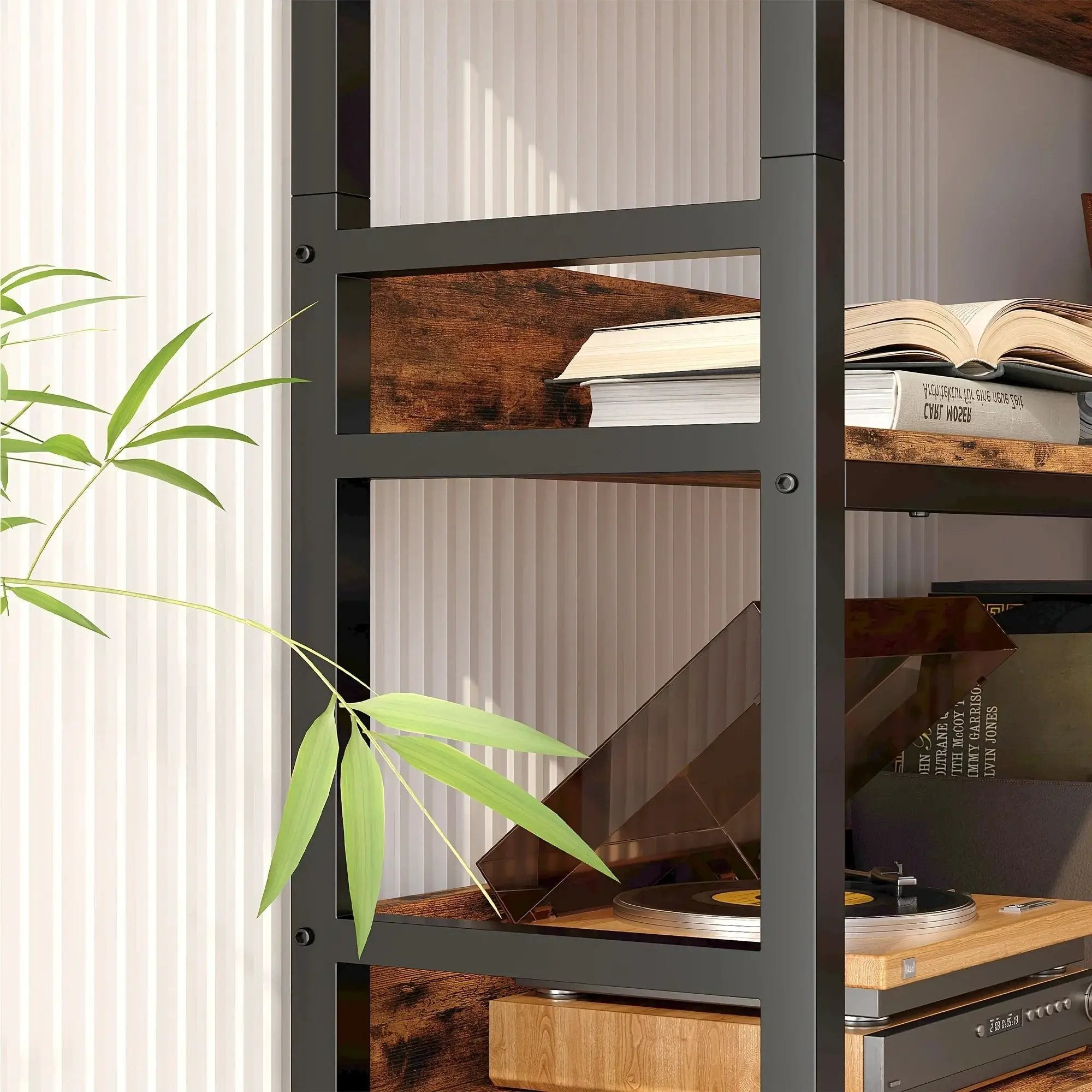Metal 6-Tier Corner Bookshelf with Spinning Feature for Small Spaces by House Of Avana