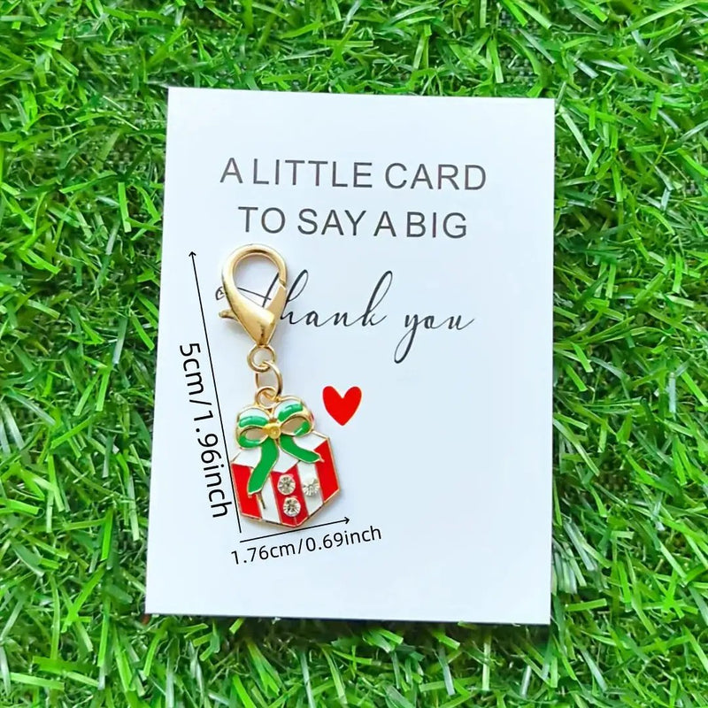 Metal Christmas Keychain Gift Pack with Thank You Charm by House Of Avana