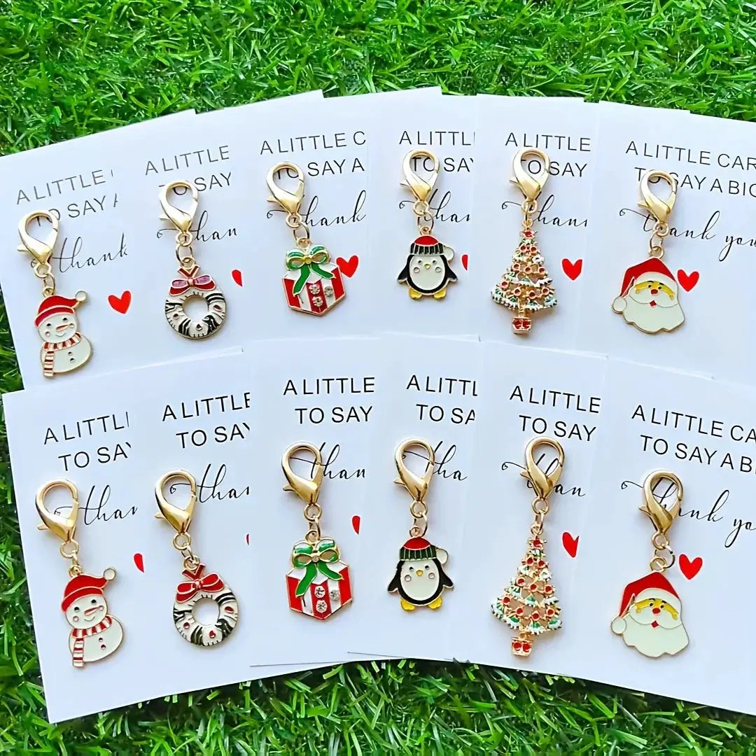 Metal Christmas Keychain Gift Pack with Thank You Charm by House Of Avana
