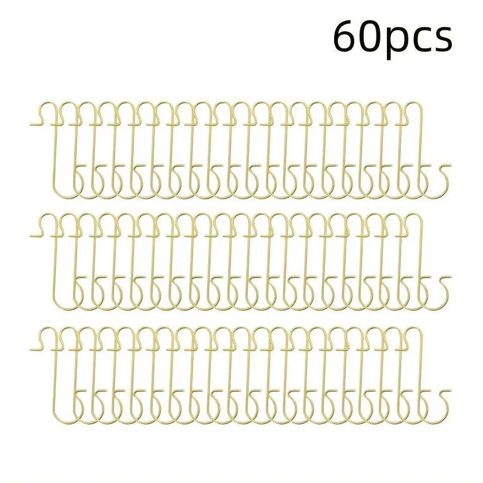 Metal Christmas Ornament Hooks - 60pcs Silvery Golden Red Green Hangers by House Of Avana