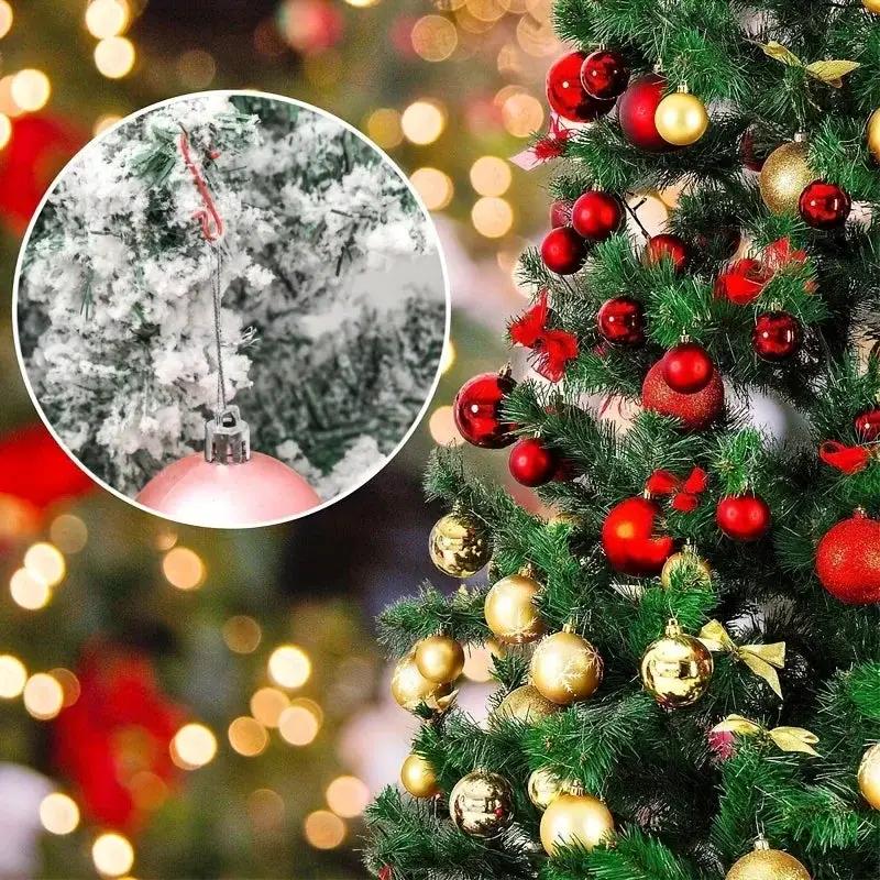 Metal Christmas Ornament Hooks - 60pcs Silvery Golden Red Green Hangers by House Of Avana