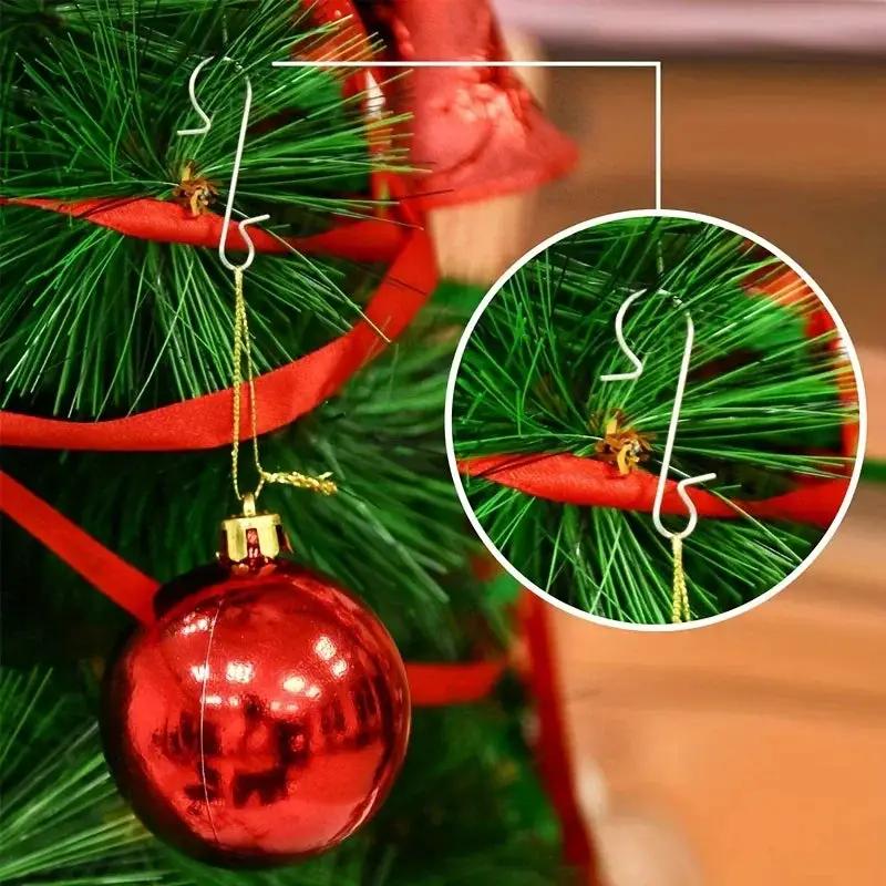 Metal Christmas Ornament Hooks - 60pcs Silvery Golden Red Green Hangers by House Of Avana