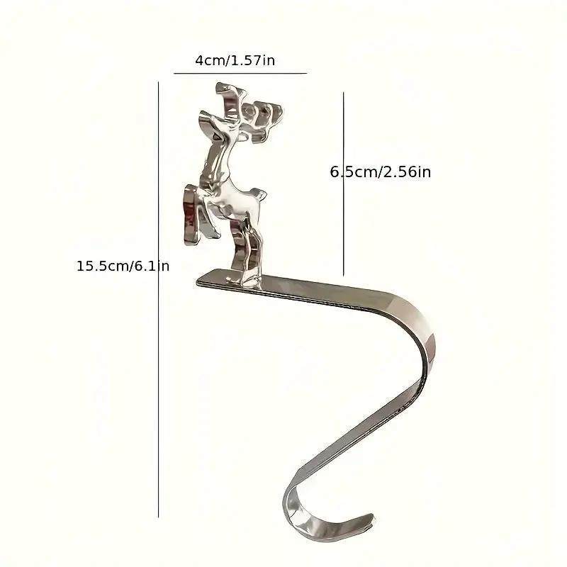 Metal Christmas Stocking Holder Set, 4pcs Golden with Non-Slip Hooks by House Of Avana