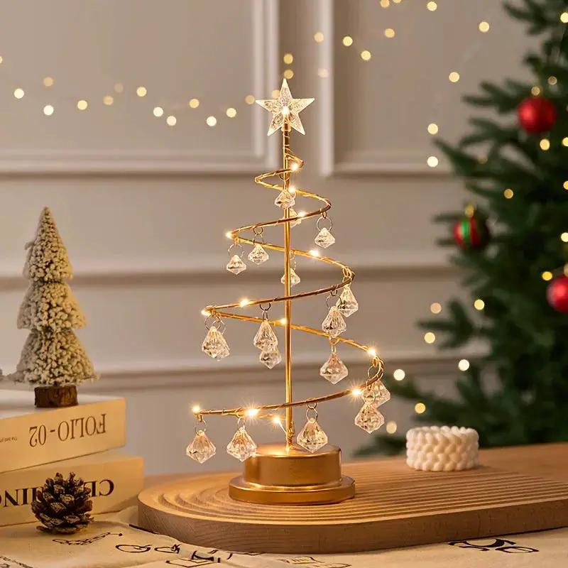 Metal Christmas Tree with Warm White Lights by House Of Avana