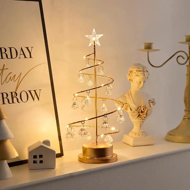 Metal Christmas Tree with Warm White Lights by House Of Avana