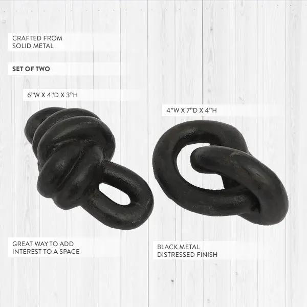 Chunky Metal Knot Decor, Set of 2 by Decor Steals