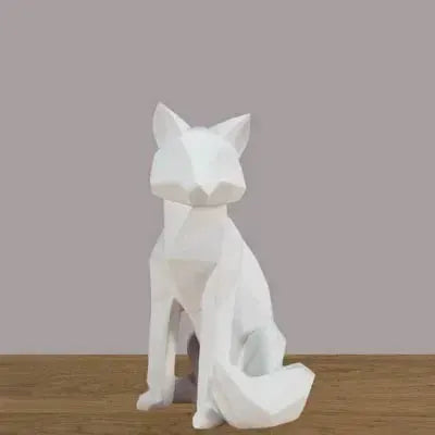 Geometric Fox Sculpture Set Modern Animal Figurines by House Of Avana