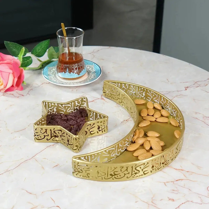 Metal Fruit Tray - Star Moon Iron Design by House Of Avana