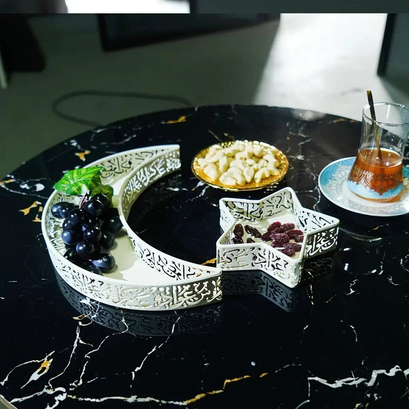 Metal Fruit Tray - Star Moon Iron Design by House Of Avana