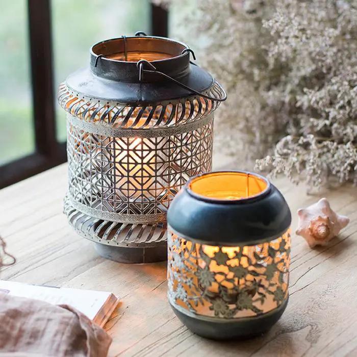 Metal Lantern Candle Holder by RusticReach