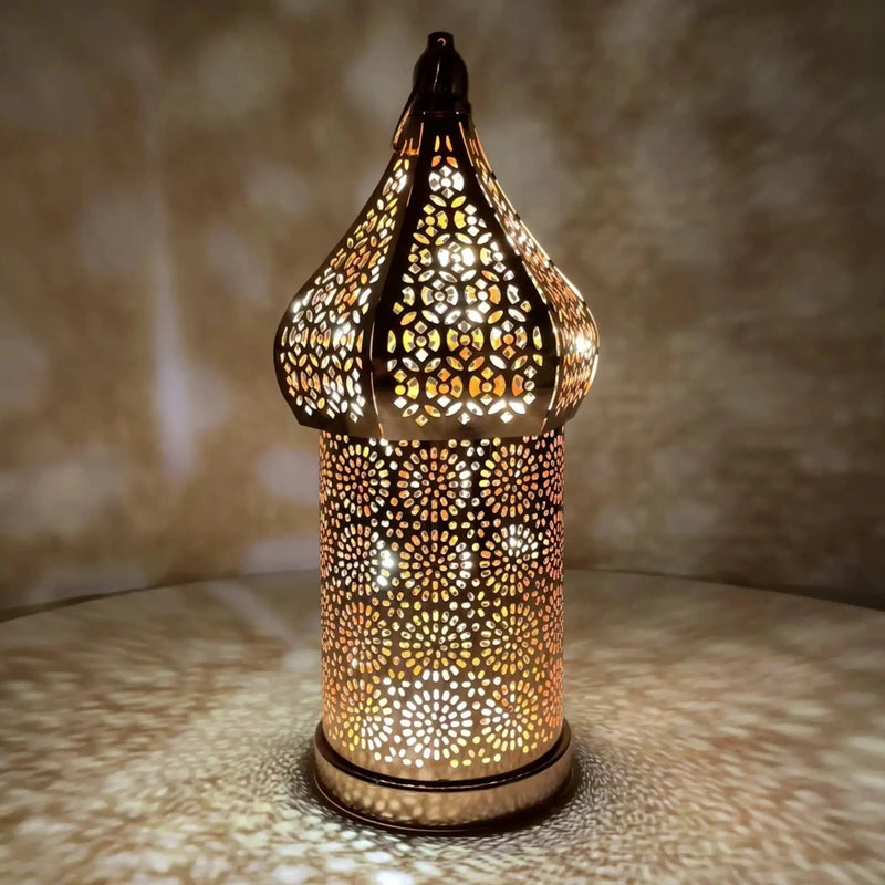 Metal Lantern Lamp - Rose Gold Moroccan by House Of Avana