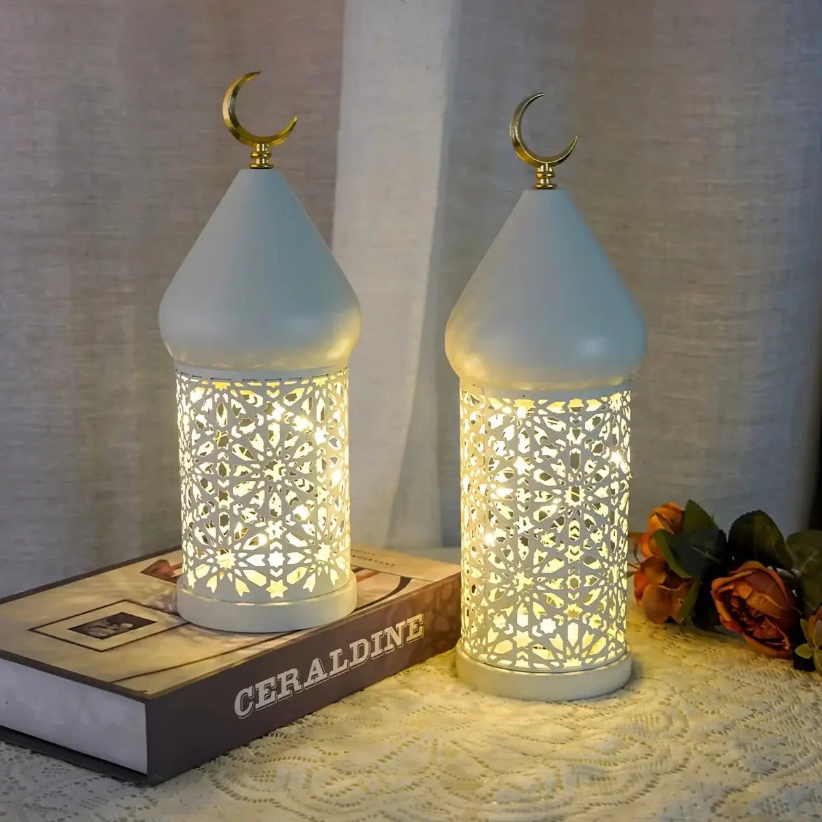 Metal Lantern - Ramadan LED Table Decor by House Of Avana