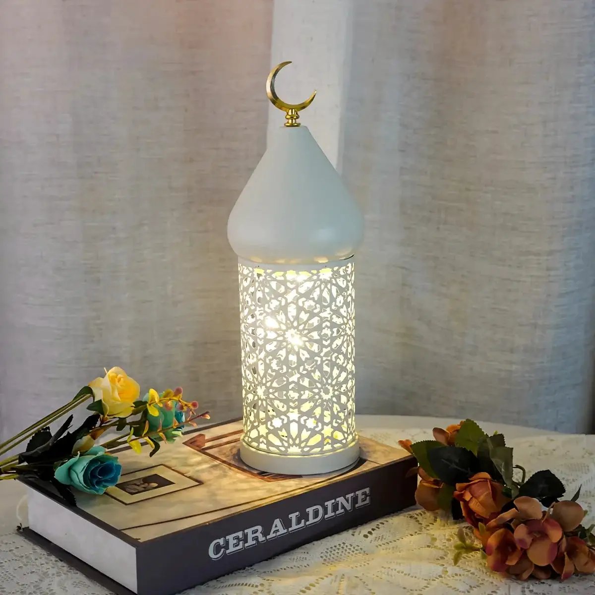 Metal Lantern - Ramadan LED Table Decor by House Of Avana